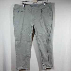 Cutter & Buck Voyager 5 Pocket Mens Pant 42x30 Tan Twill Classic Comfort Preppy‎